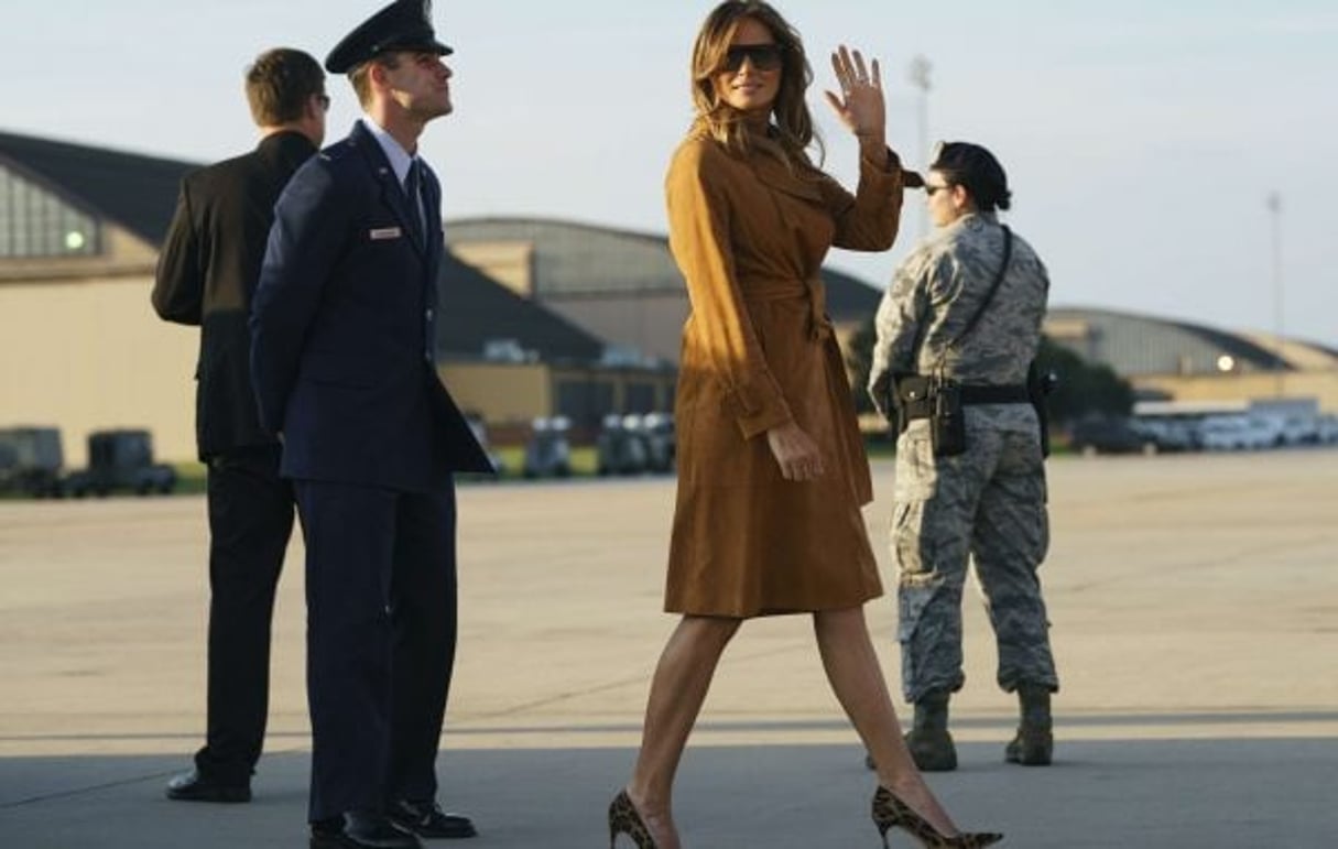 La First Lady Melania Trump s’apprête à décoller pour l’Afrique, le 1er octobre 2018. © Carolyn Kaster/AP/SIPA