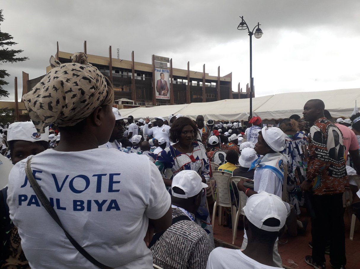 Meeting du RDPC à l’Hôtel de ville de Yaoundé, le 5 octobre 2018. © Mathieu Olivier, pour Jeune Afrique.