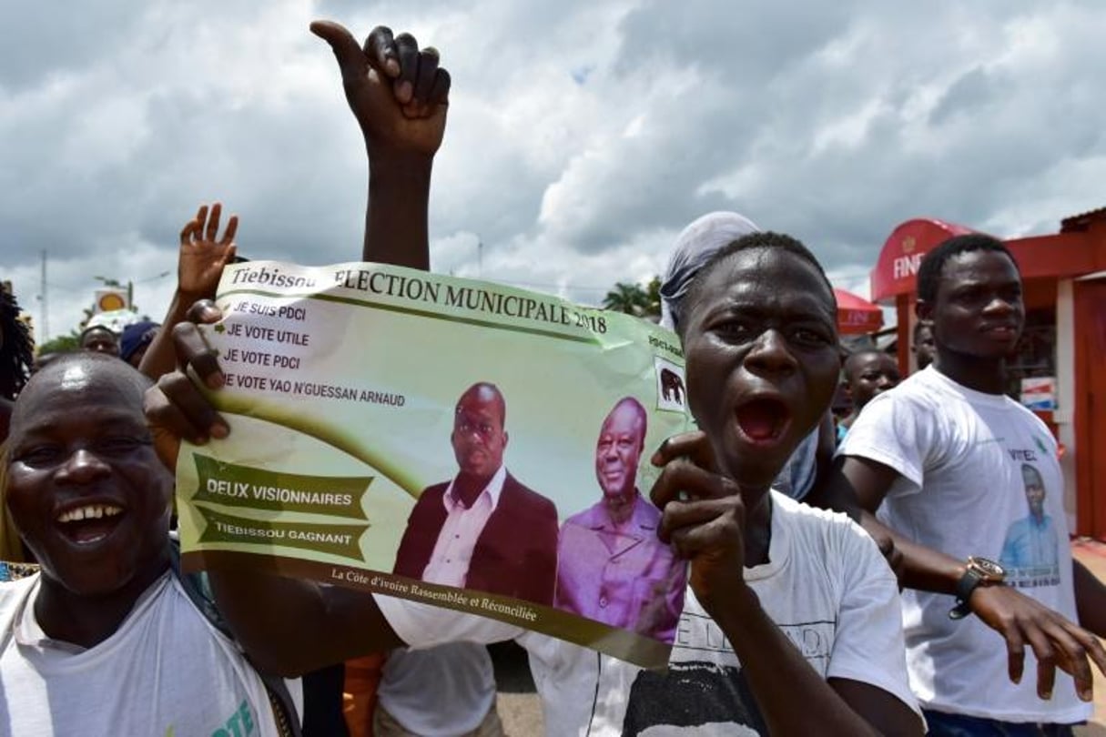 Scène de rue le 14 octobre 2018,jour des résultats des élections locales en Côte d’Ivoire © DR