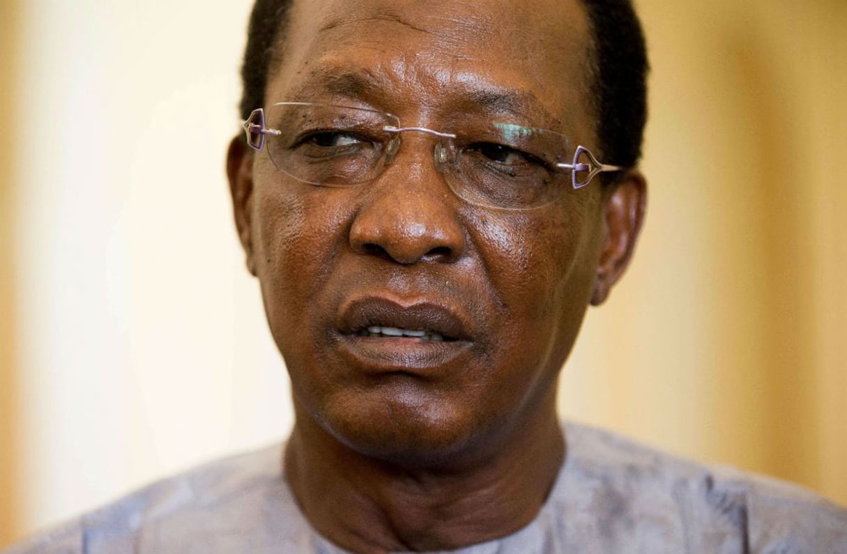 Idriss Déby Itno, au palais présidentiel à N’Djamena en 2016. © Andrew Harnik/AP/SIPA