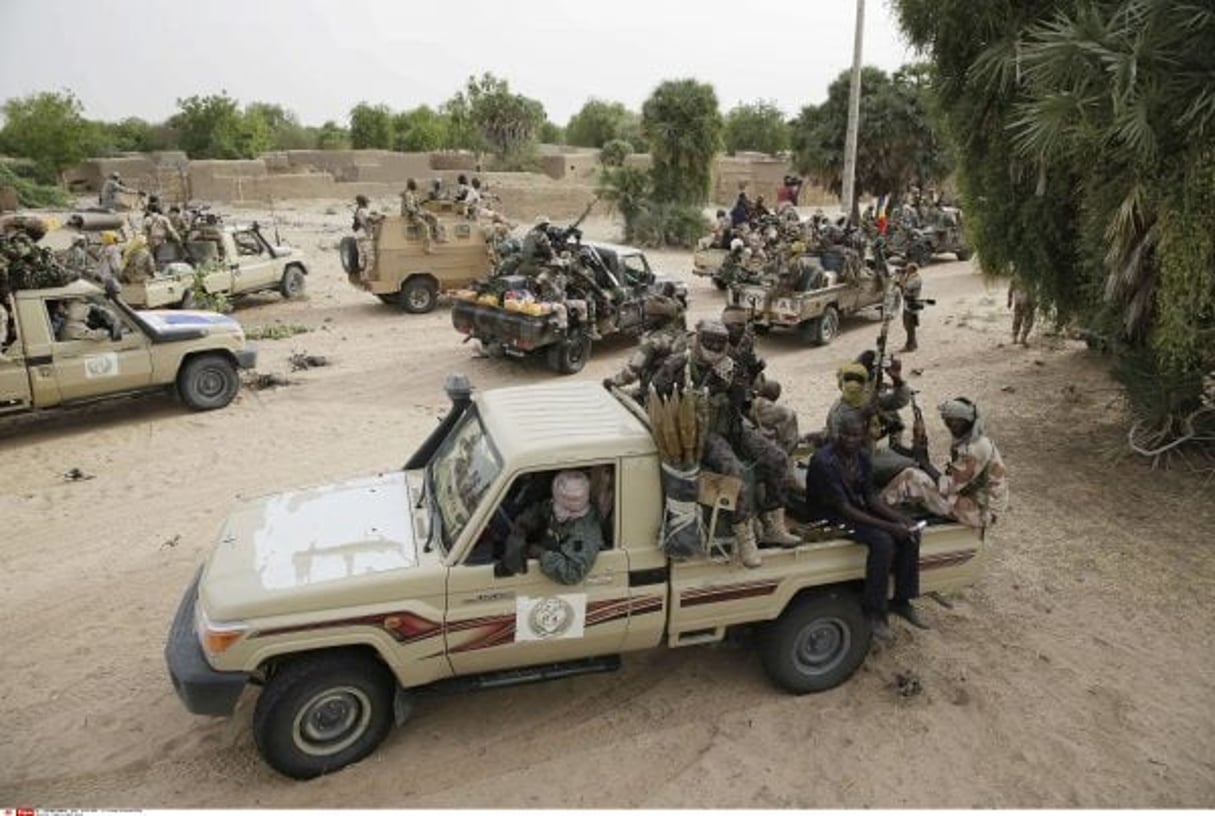 Des forces tchadiennes engagées contre Boko Haram, en mars 2015 (photo d’illustration). © Jerome Delay/AP/SIPA