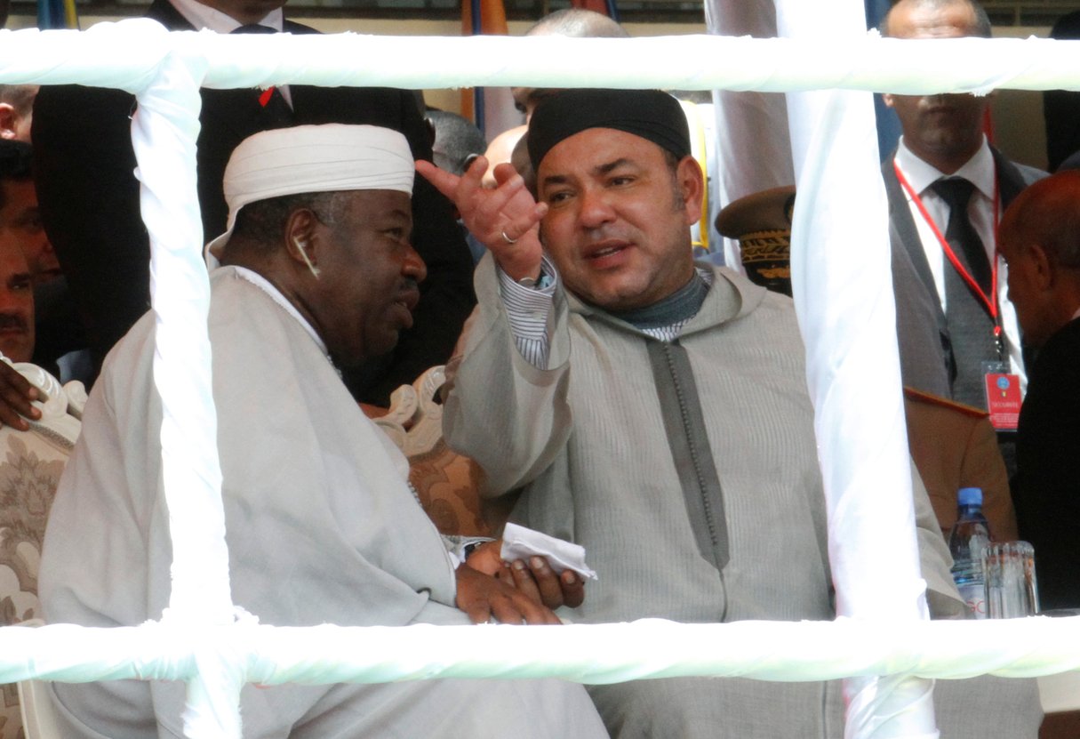 Ali Bongo Ondimba et Mohammed VI, lors de l’investiture d’Ibrahim Boubacar Keïta au Mali, en 2013. © REUTERS/Thierry Gouegnon