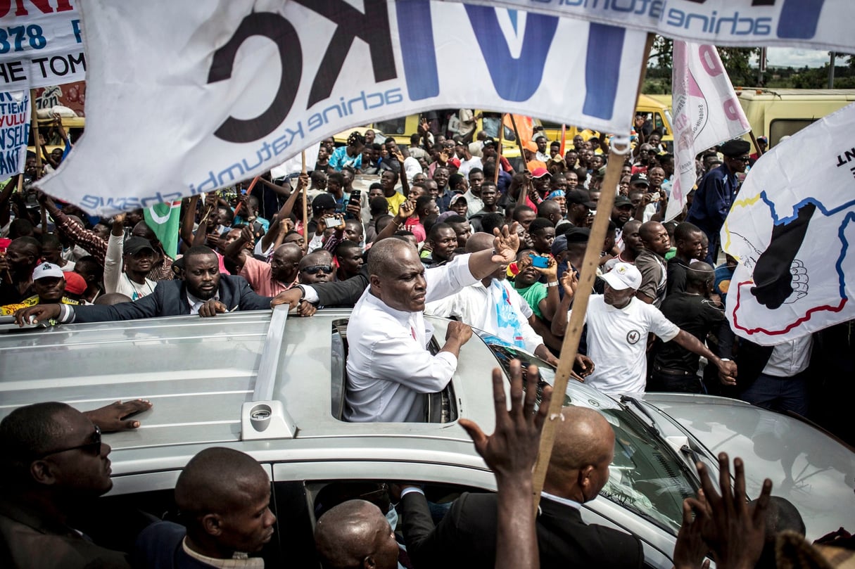 Le candidat de la coalition Lamuka a lancé sa campagne à Kinshasa le 21 novembre. © JOHN WESSELS/AFP