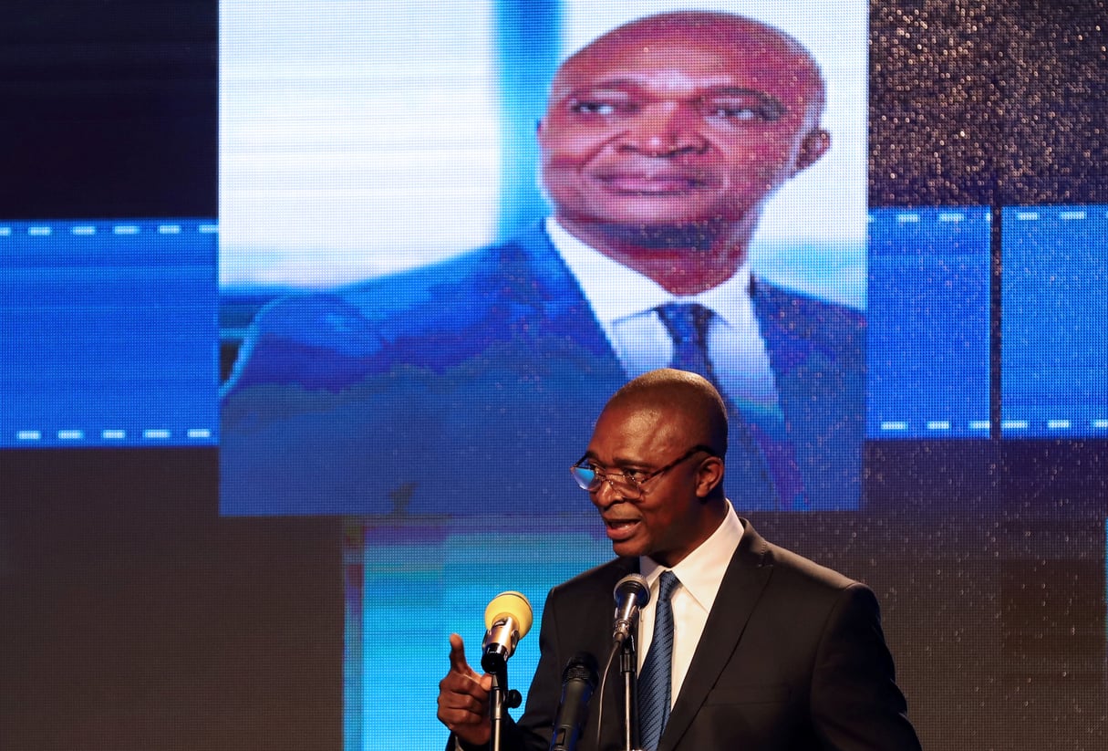 Emmanuel Ramazani Shadary, le 19 novembre 2018 à Kinshasa, lors de la présentation de son programme pour la présidentielle. © REUTERS/Kenny Katombe