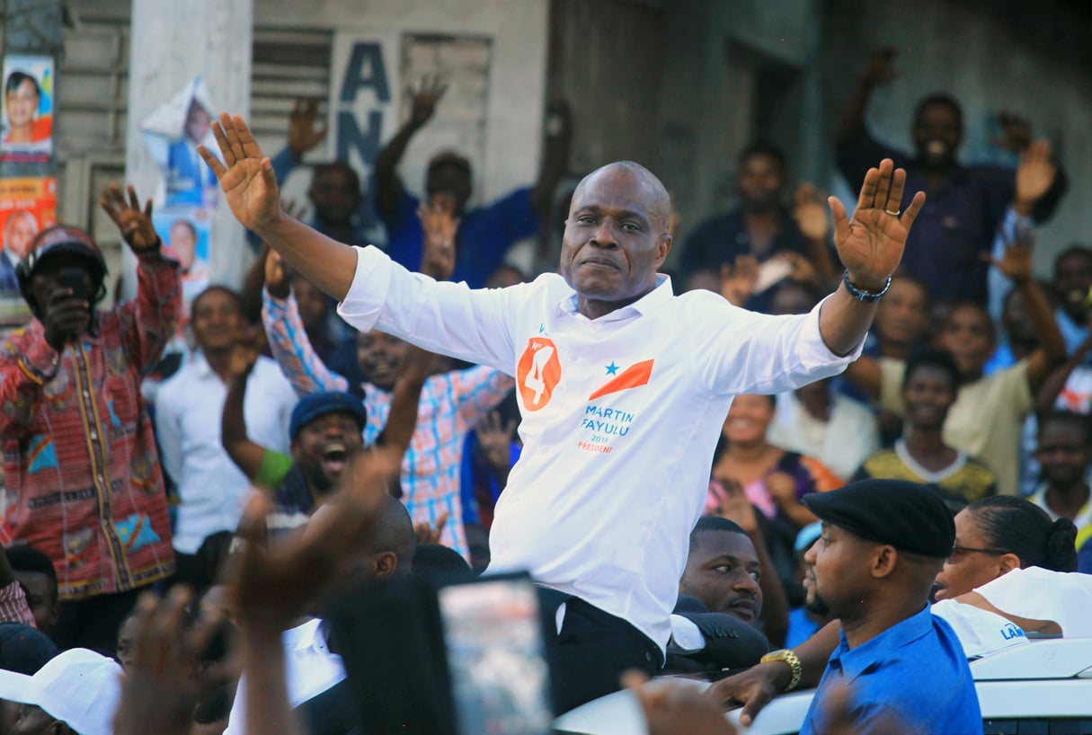 Martin Fayulu, candidat de la coalition Lamuka à la présidentielle en RDC, le 6 décembre à Goma, dans le Nord-Kivu. &copy; REUTERS/Samuel Mambo