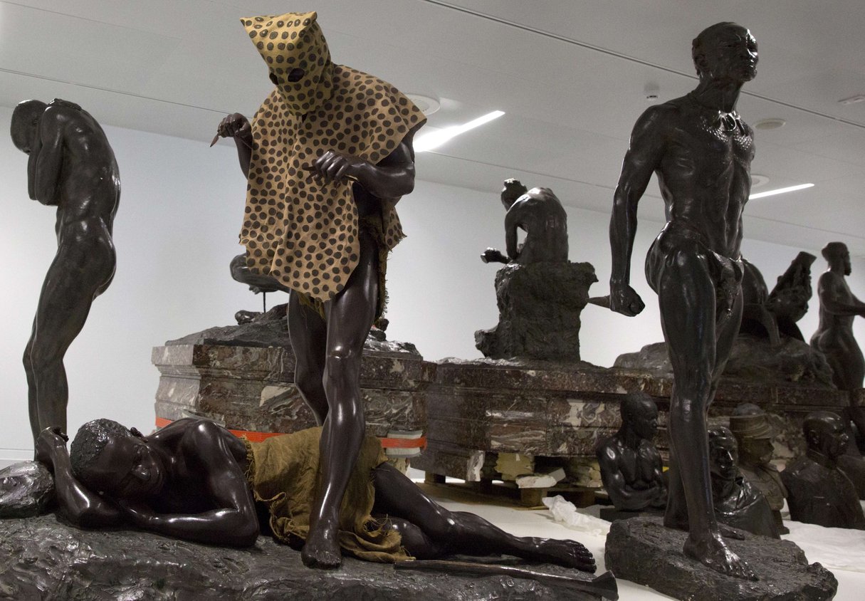 « L’homme-léopard », au musée de Tervuren, dans le sud de Bruxelles. © Virginia Mayo/AP/SIPA