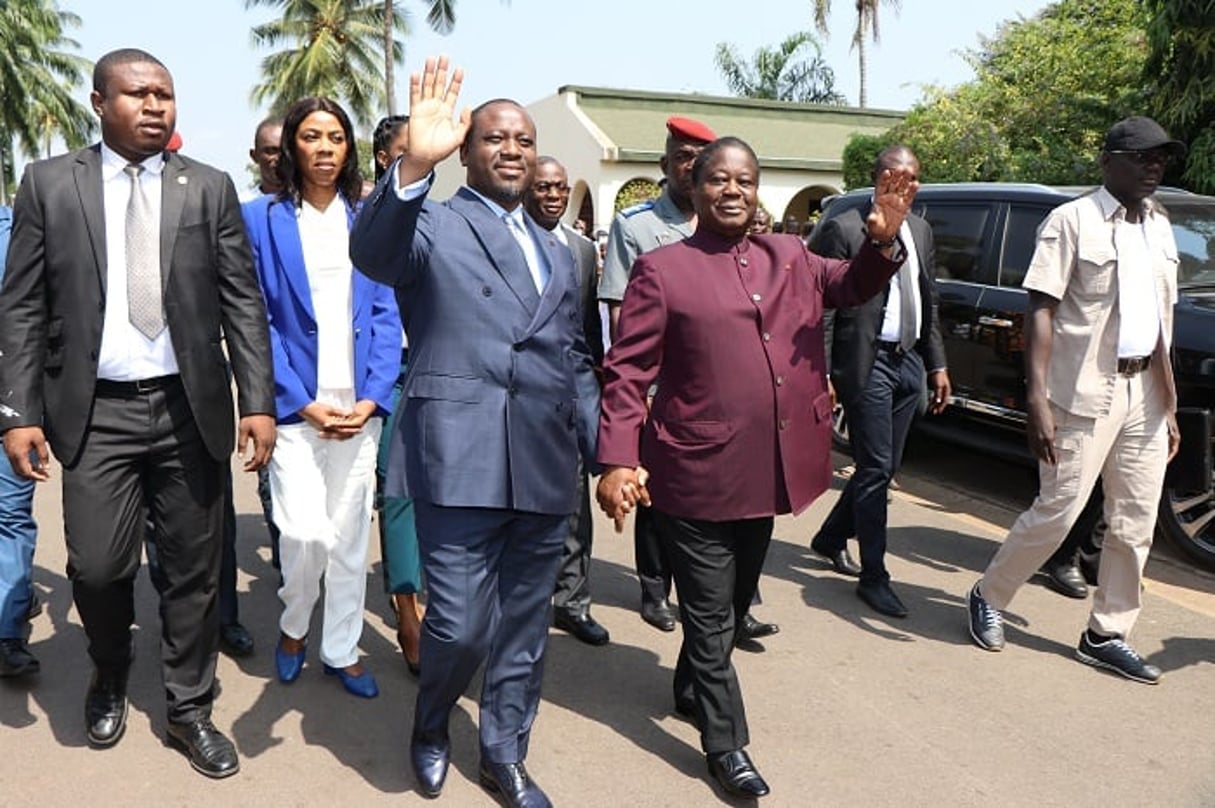 Guillaume Soro (à g.) et Henri Konan Bédié, le 17 décembre 2018 à Daoukro. © Service communication du PDCI