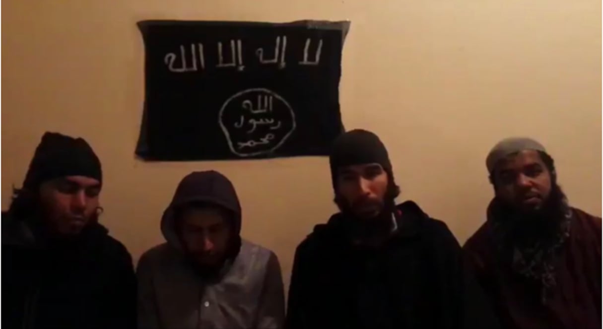Les auteurs du double meurtre d’Imlil (Maroc), dans leur vidéo d’allégeance à l’organisation État islamique, avant de passer à l’acte en décembre 2018. © DR