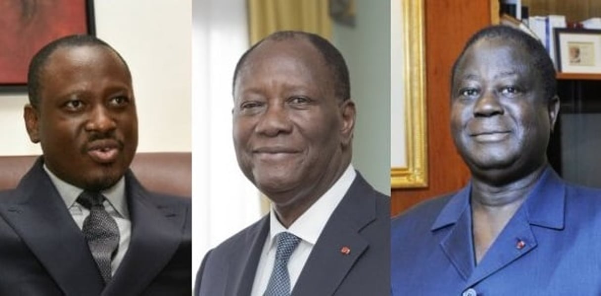 Guillaume Soro (à g.) et Alassane Ouattara. © Montage JA