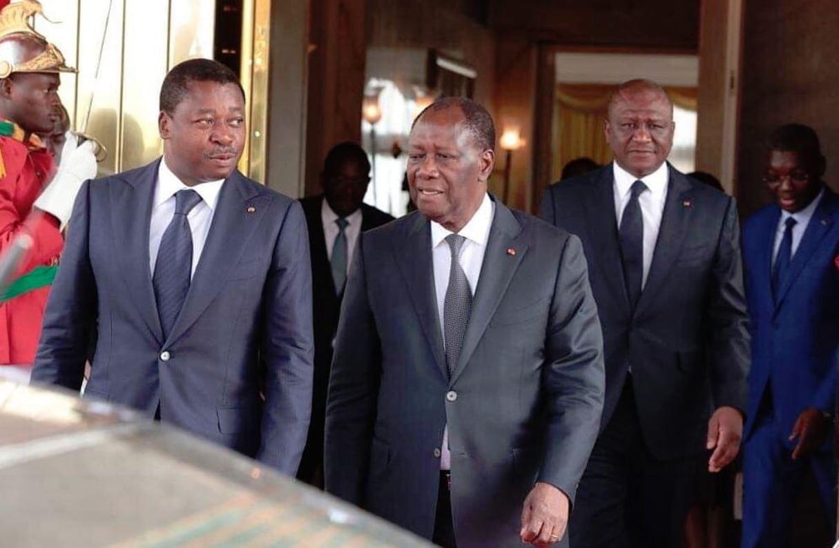Faure Gnassingbe et Alassane Ouattara, le 28 janvier 2019 à Abidjan. © DR / Présidence togolaise