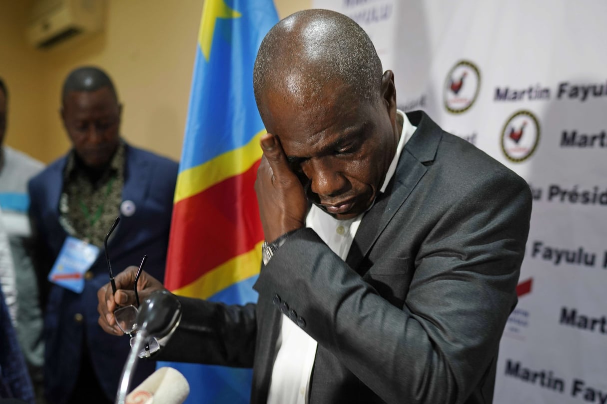 L'opposant Martin Fayulu, arrivé deuxième selon les résultats de la Ceni, le 10 janvier 2019. &copy; Jerome Delay/AP/SIPA