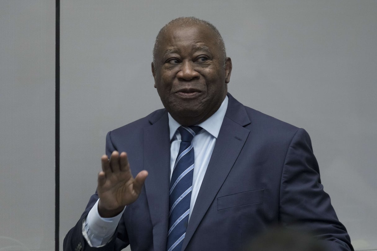 L’ancien président ivoirien Laurent Gbagbo à son arrivée dans la salle d’audience de la Cour pénale internationale à La Haye, aux Pays-Bas, le mardi 15 janvier 2019. © Peter Dejong/AP/SIPA