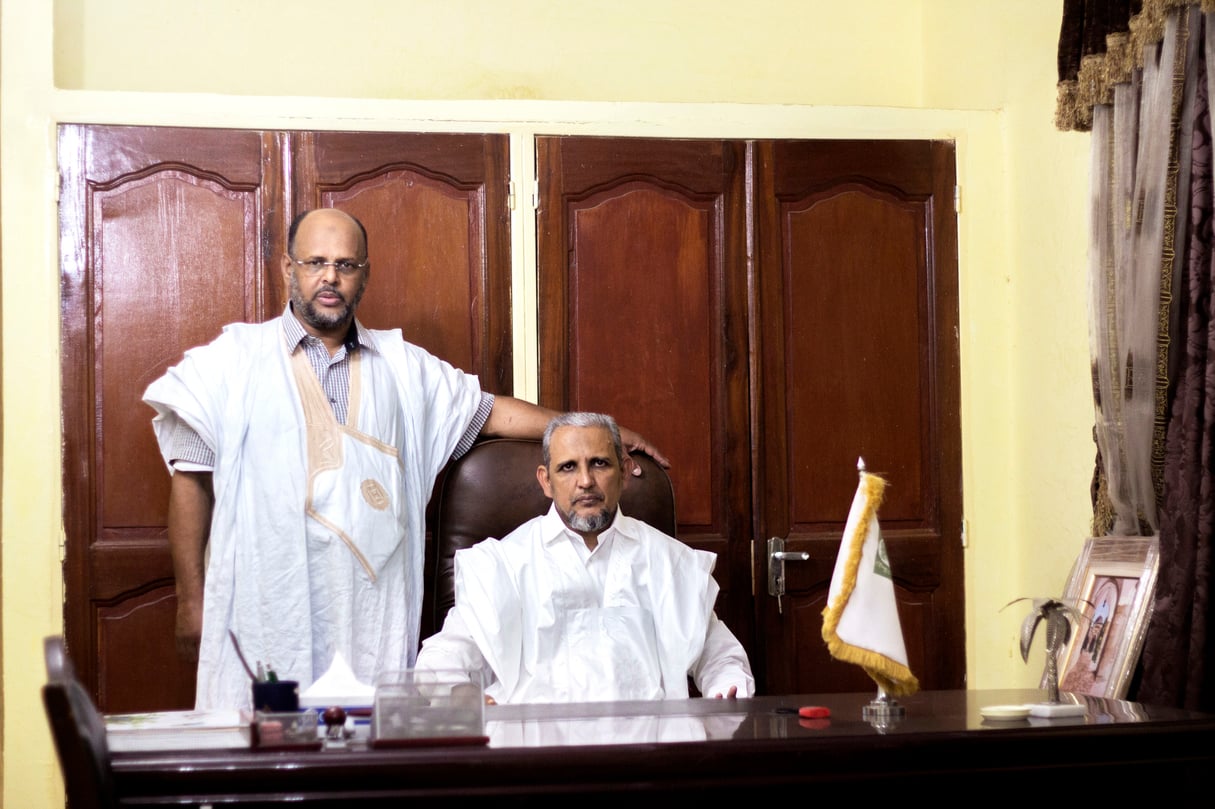 Jamil Mansour (à g.) et Mohamed Mahmoud Ould Seyidi, en janvier 2018, à Nouakchott. © Daouda corera pour ja