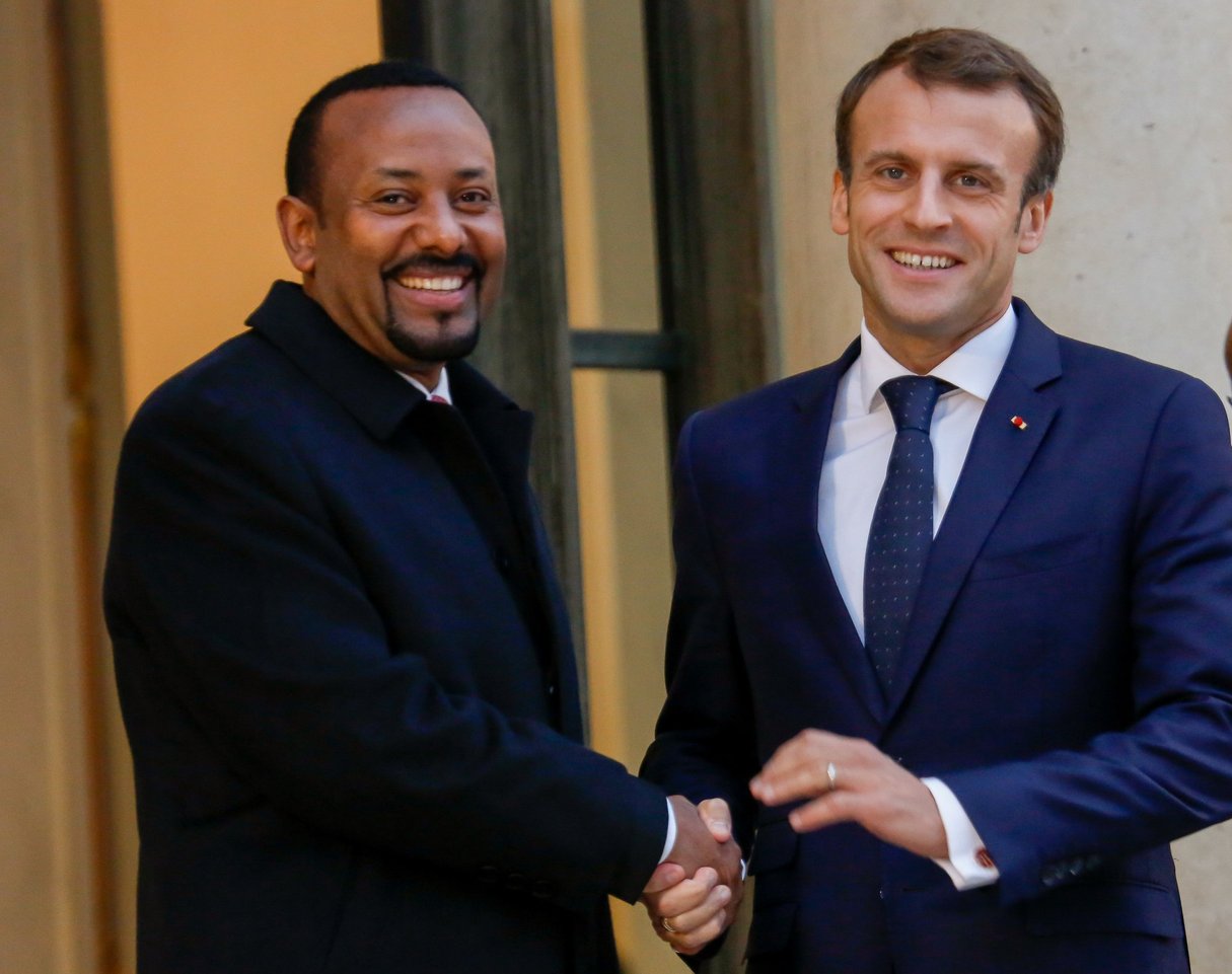 Le président français reçoit Abiy Ahmed, le Premier ministre éthiopien, à l’Élysée,le 29 octobre 2018. © Vernier/JBV NEWS