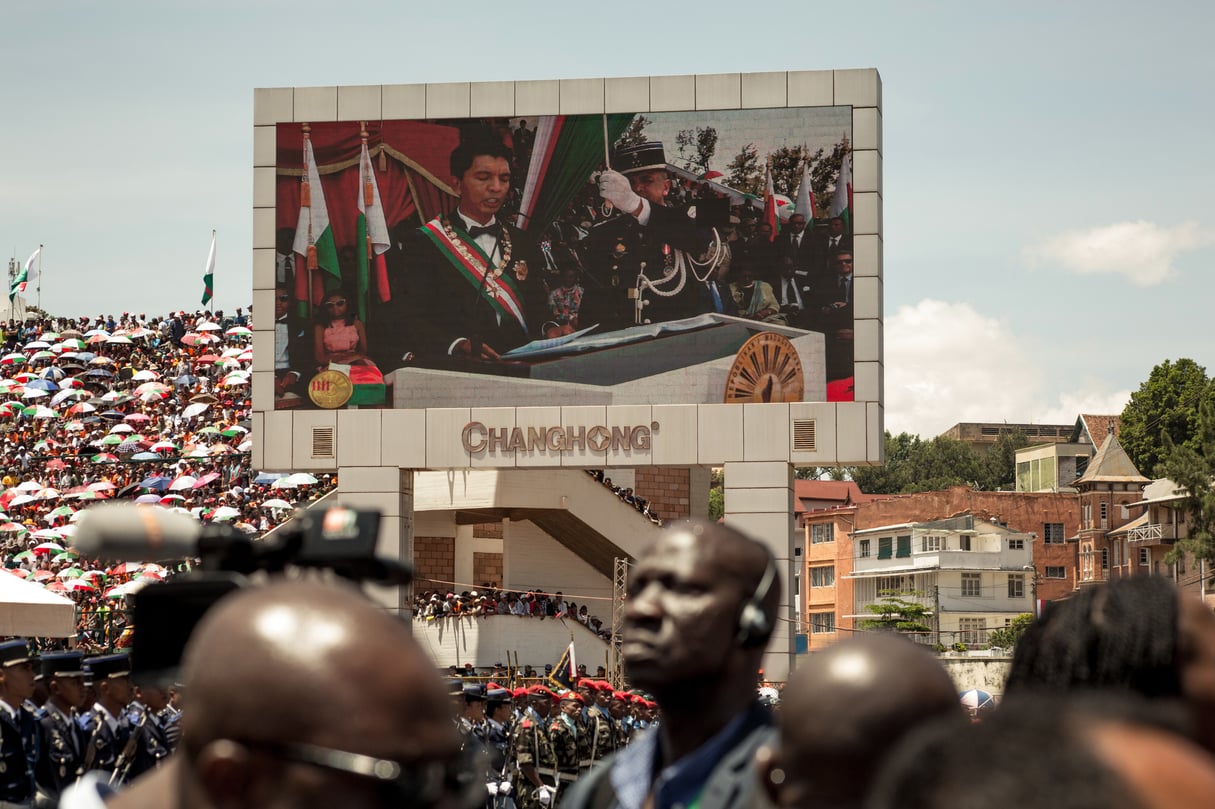 Cérémonie d’investiture au stade de Mahamasina, à Antananarivo, le 19 janvier. &copy; RIJASOLO/AFP