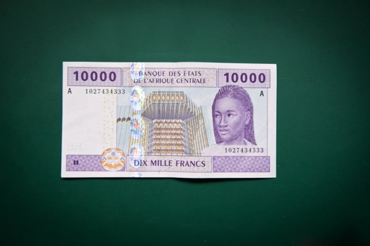 Billets de francs CFA de l’Afrique centrale (Cameroun, Gabon, Tchad, Guinée équatoriale, République centrafricaine, Congo) © Photo Vincent Fournier/JA