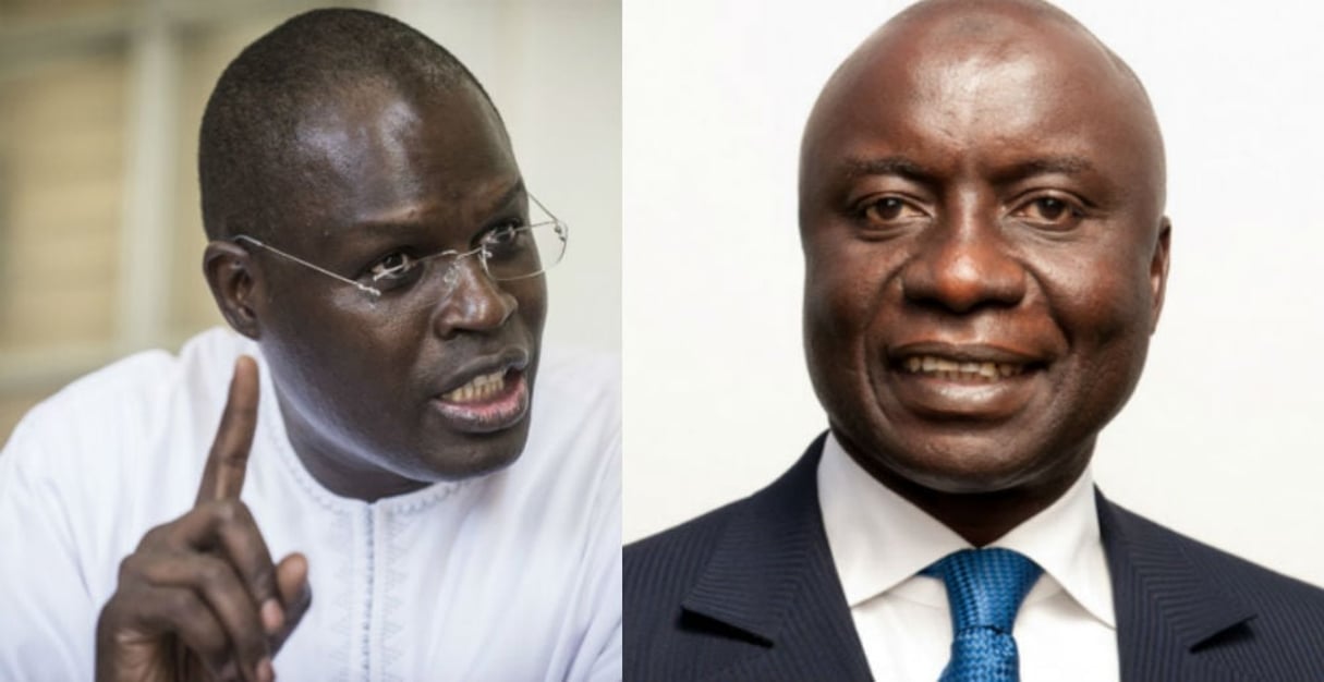 Khalifa Sall (d.) a apporté son soutien à la candidature d’Idrissa Seck (g.), pour la pr »ésidentielle de 2019. © Montage Jeune Afrique