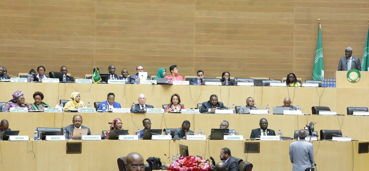 Lors de la rencontre des ministres des Affaires étrangères des pays membres de l’UA, précédent le 32e sommet des Chefs d’Etat africains, le 9 février à Addis-Abeba. © DR / Union africaine