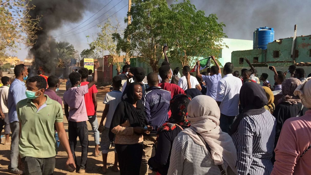 Des manifestants antigouvernementaux à Khartoum, le 13 janvier 2019. © AP/SIPA
