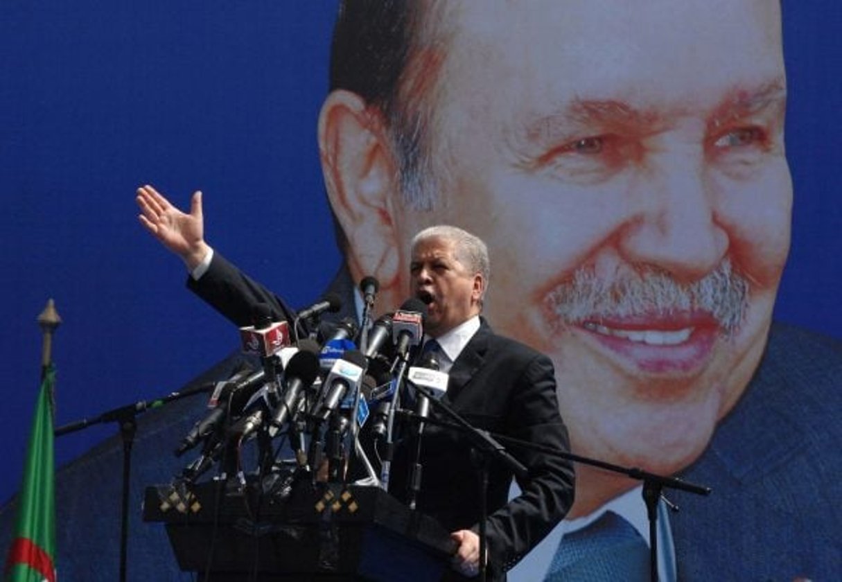 Abdelmalek Sellal, ancien Premier ministre d’Abdelaziz Bouteflika et directeur de campagne, ici en 2014. © Sidali Djarboub/AP/SIPA