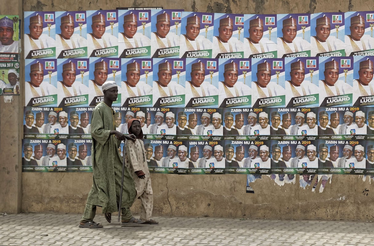 Des affiches électorales à Kano, dans le nord du Nigeria, le 16 février 2019. © Ben Curtis/AP/SIPA