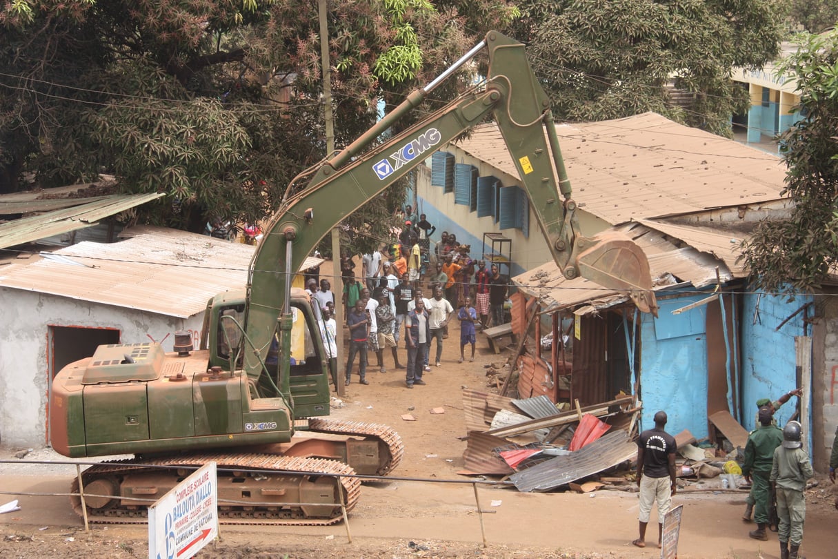 Opération de déguerpissement dans le quartier de Kaporo-Rails, dans la banlieue de Conakry, le 21 février 2019. &copy; Abou Bakr