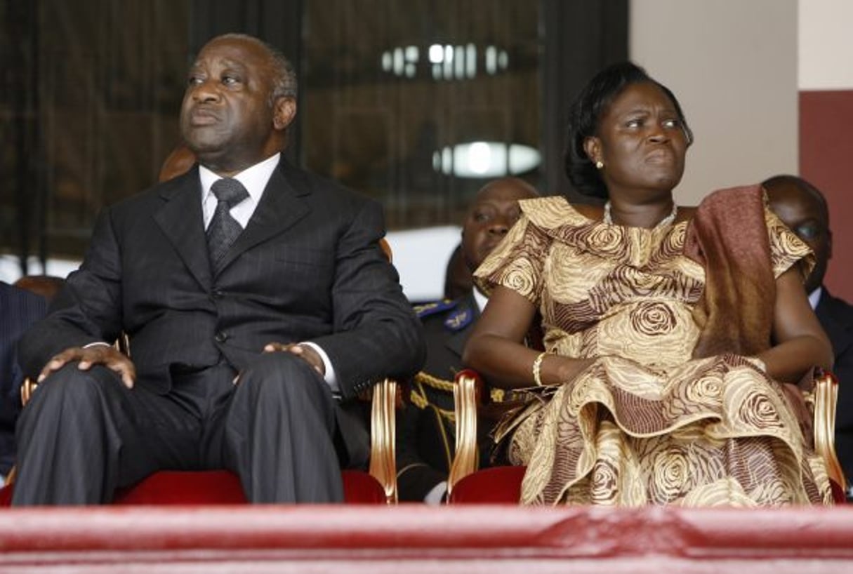 L’ex-couple présidentiel au stade Félix-Houphouët-Boigny, à Abidjan,le 1er avril 2009. © Luc Gnago/REUTERS
