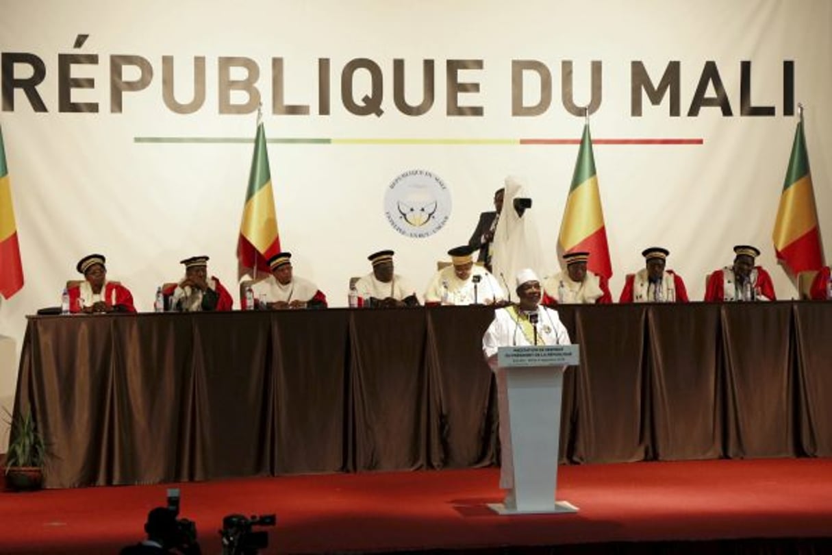 Mali’s President Ibrahim Boubacar Keita speaks at his presidential inauguration ceremony in Bamako, Mali September 4, 2018. REUTERS/Annie Risemberg – RC1C59140BC0 © Annie Risemberg/REUTERS