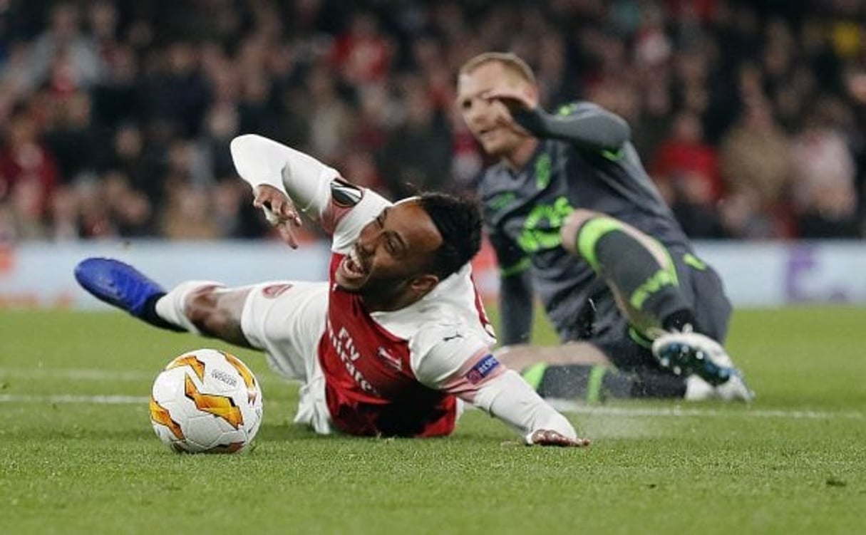 Pierre-Emerick Aubameyang sous les couleurs d’Arsenal, à Londres, le 8 novembre 2018. © Frank Augstein/AP/SIPA