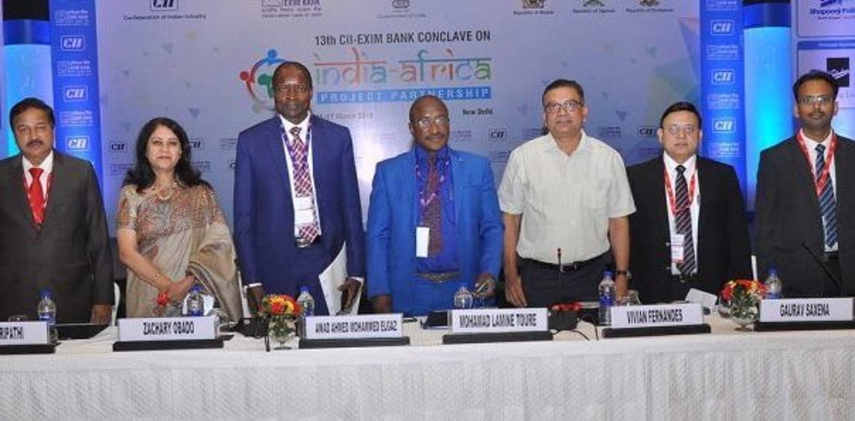 les participants à la rencontre, à New Delhi. © 14th CII-Exim Bank Conclave on India-Africa Project Partnership