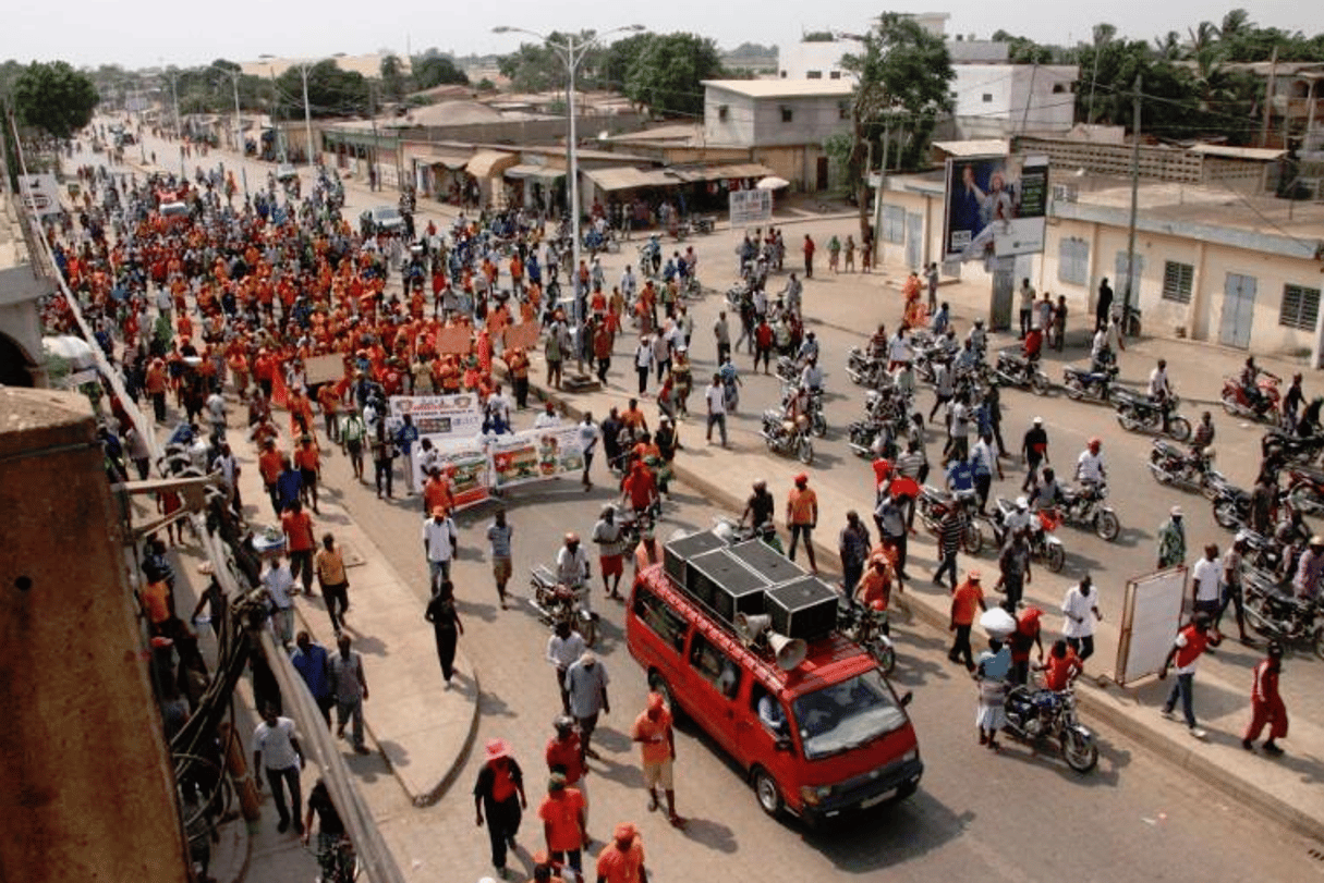 Manifestation de l’opposition dans les rues de Lomé, le 26 janvier 2019. © MATTEO FRASCHINI KOFFI/AFP