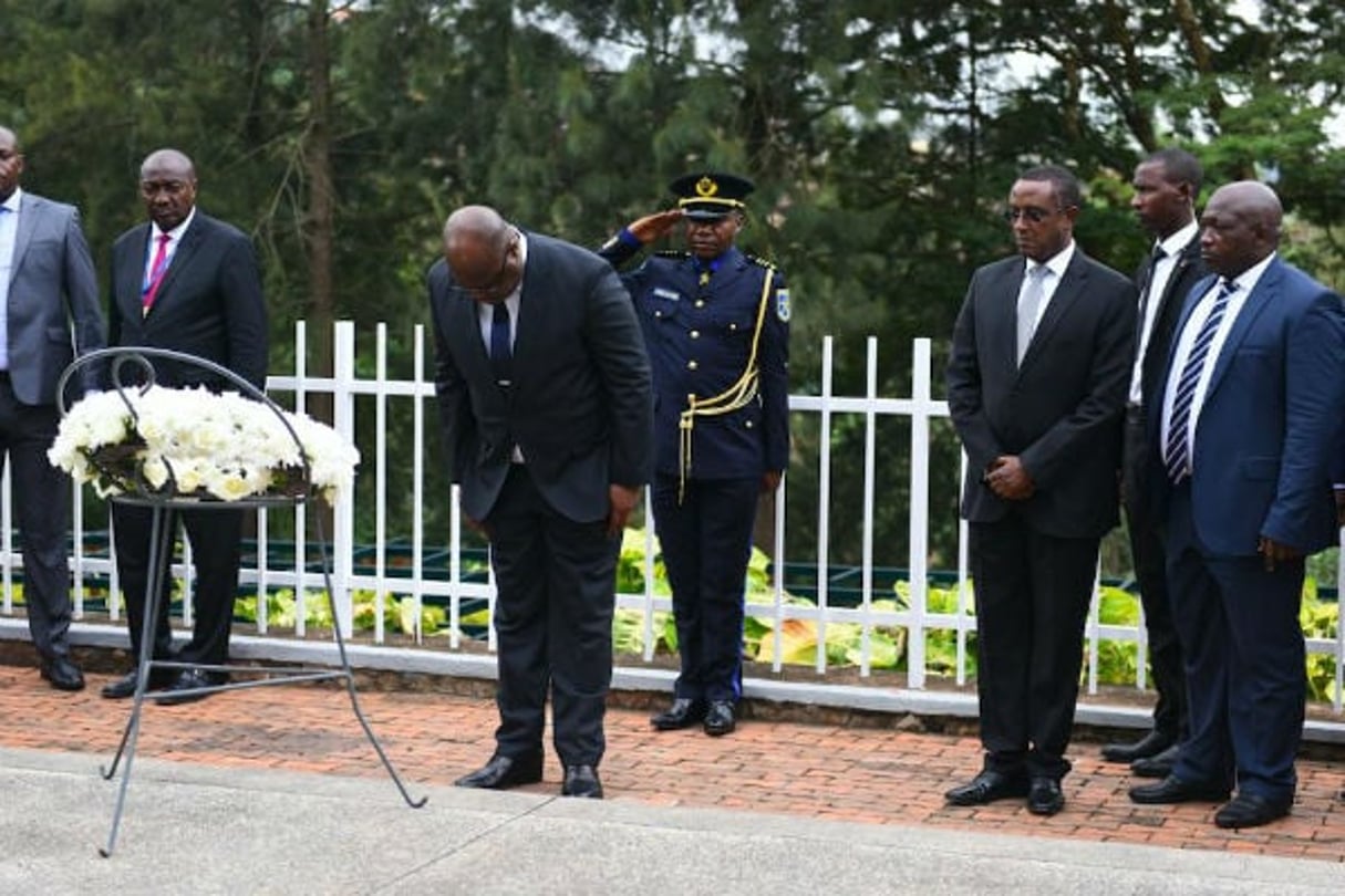 Félix Tshisekedi au mémorial de Gisozi, le 25 mars 2019. © Twitter/Kigali Genocide Memorial