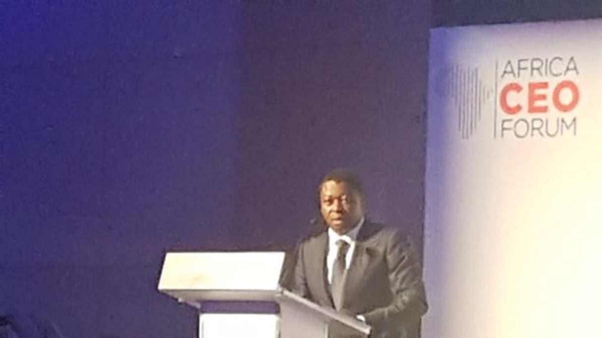 Faure Gnassingbé à l’Africa CEO Forum, le 25 mars 2019 à Kigali. © Julien Clémençot