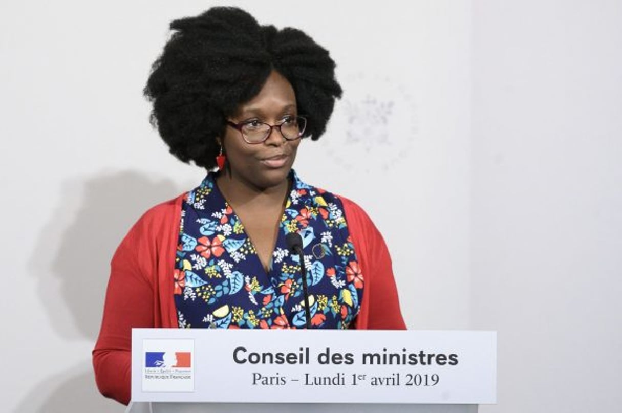 Government’s spokesperson Sibeth NDiaye gives a press conference following a cabinet meeting at the Elysee Presidential palace in Paris, France, on April 01, 2019. © Blondet Eliot-POOL/SIPA