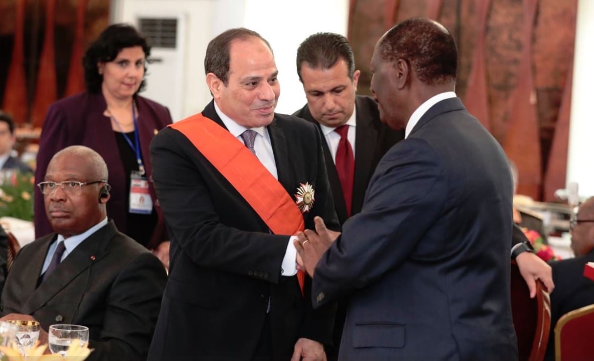 Abdel Fattah al-Sissi et Alassanne Ouattara, à Abidjan le 11 avril 2019. © DR / Présidence de la République ivoirienne
