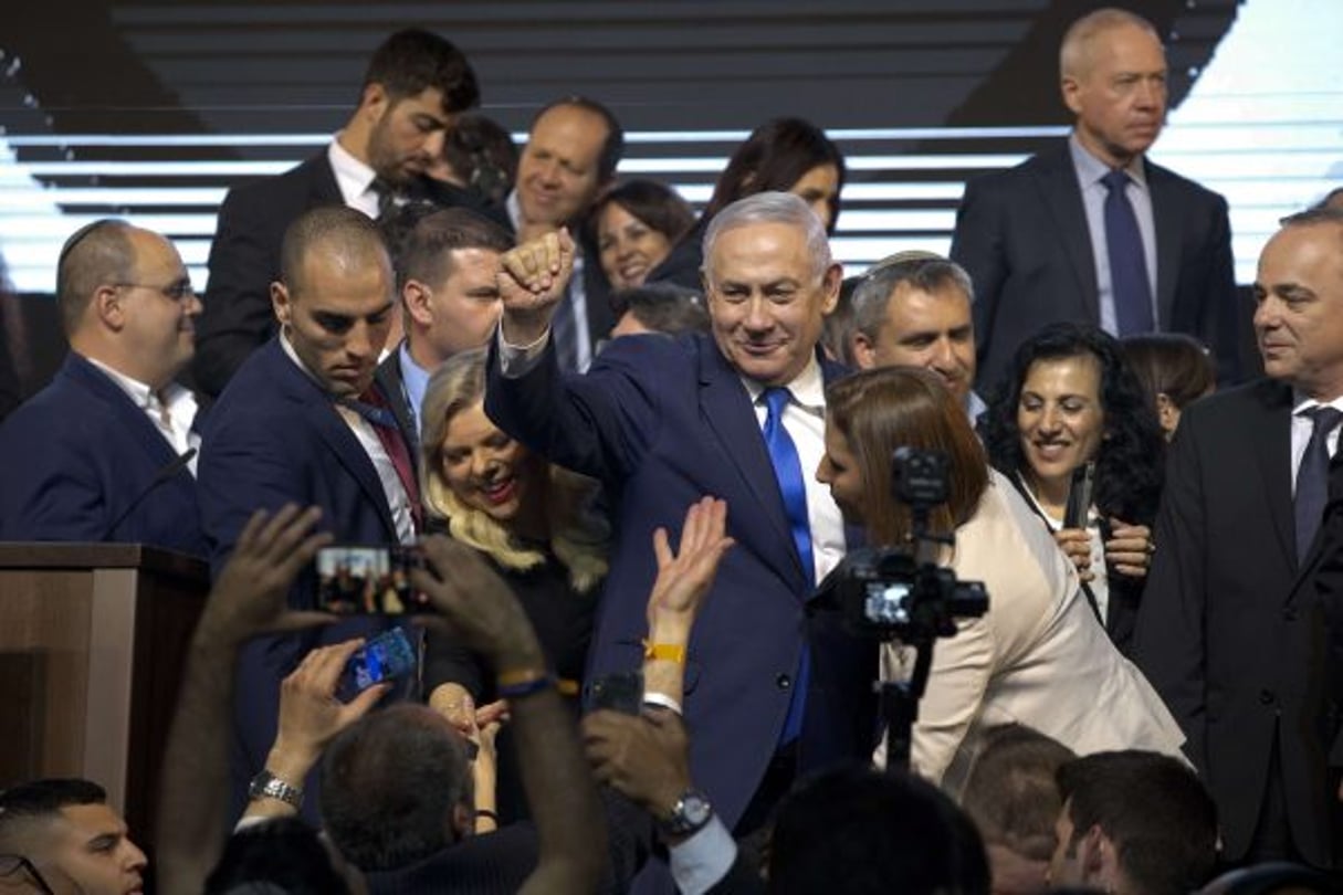 Le Premier ministre israélien Benyamin Netanyahou au lendemain du scrutin législatif, mercredi 10 avril 2019 à Tel-Aviv. © Ariel Schalit/AP/SIPA