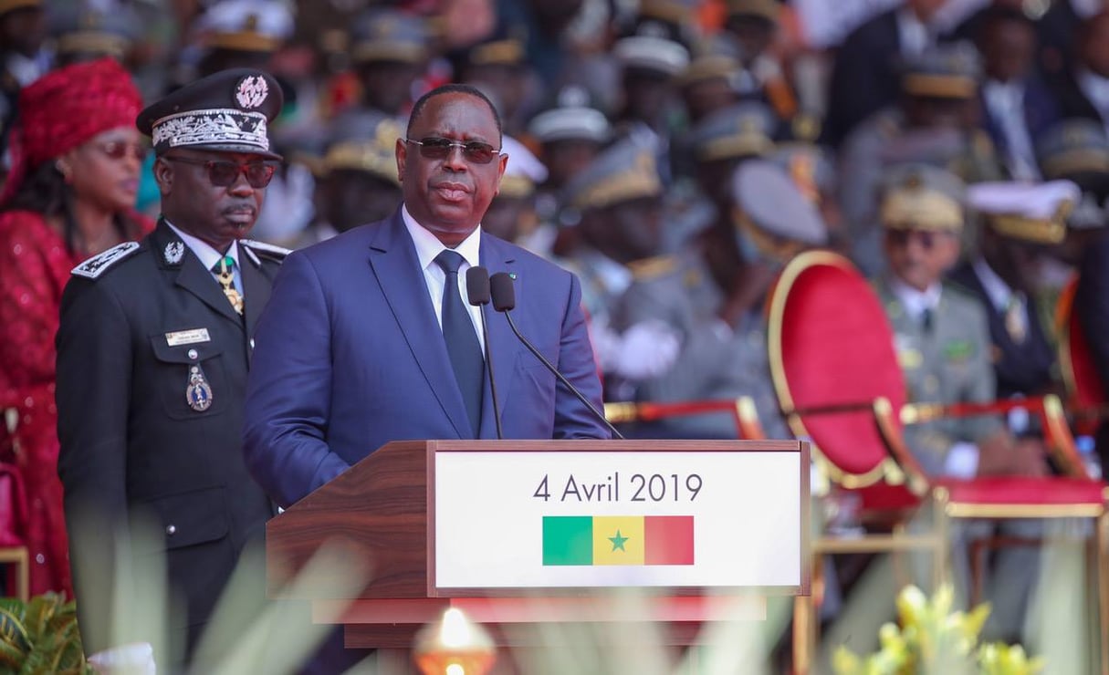 Le président Macky Sall, le 4 avril 2019 lors des célébrations de la fête d’indépendance. © DR / Présidence sénégalaise / Lionel Mandeix