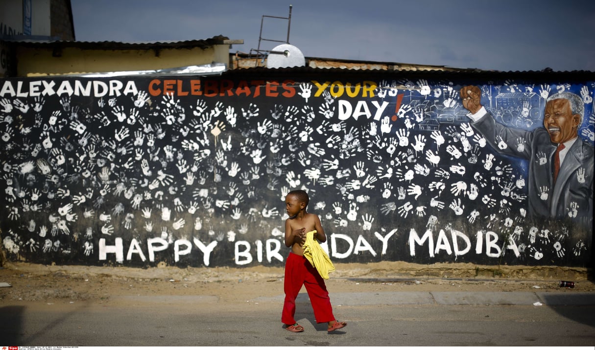 Dans le township d’Alexandra, en Afrique du Sud, en 2013. © Markus Schreiber/AP/SIPA