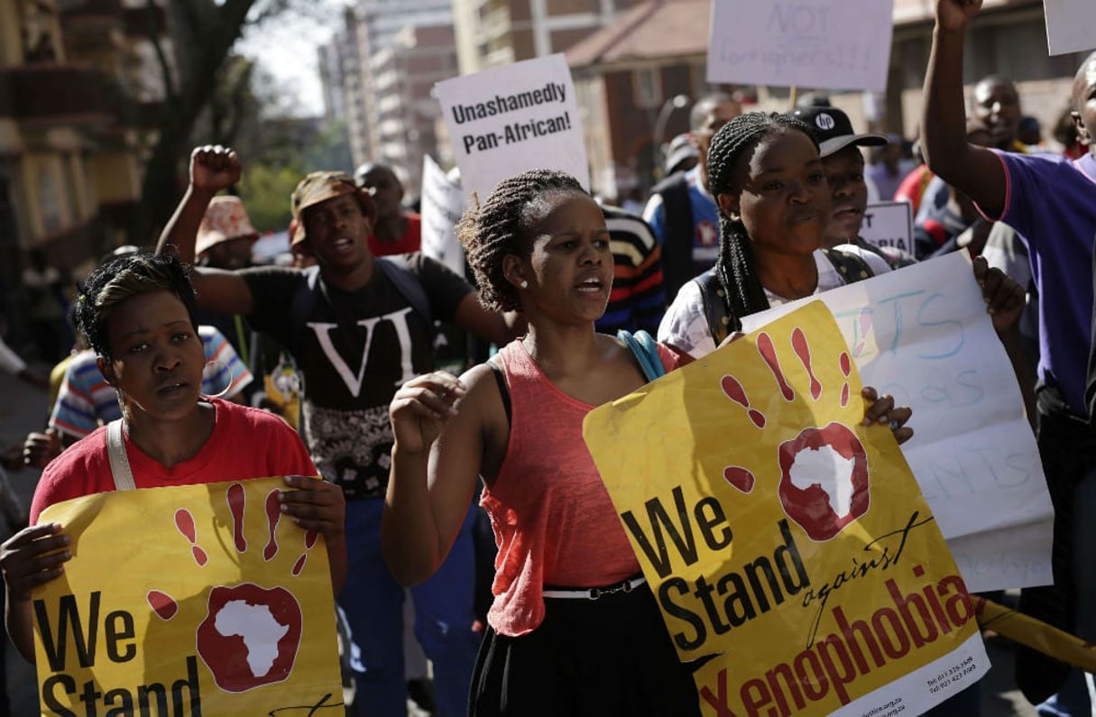 Lors d’une manifestation contre la xénophobie, à Johannesburg en 2015. (image d’illustration) © Jerome Delay/AP/SIPA