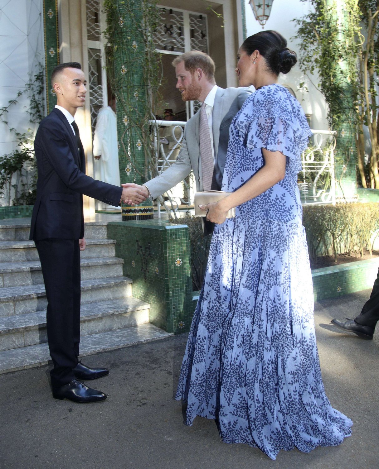 Le prince héritier recevant le prince Harry et la duchesse du Sussex Meghan Markle, le 25 février 2019 à Rabat. &copy; Yui Mok/AP/SIPA