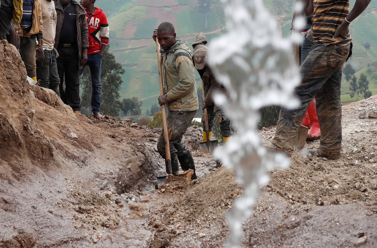 Dans une mine de coltan, à Birambo, dans  le Nord-Kivu en RDC, en décembre 2018. © REUTERS/Goran Tomasevic