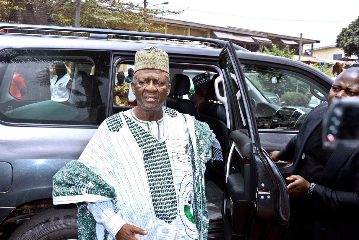 John Fru Ndi, à Bamenda, en février 2018. © Reinnier KAZE/AFP