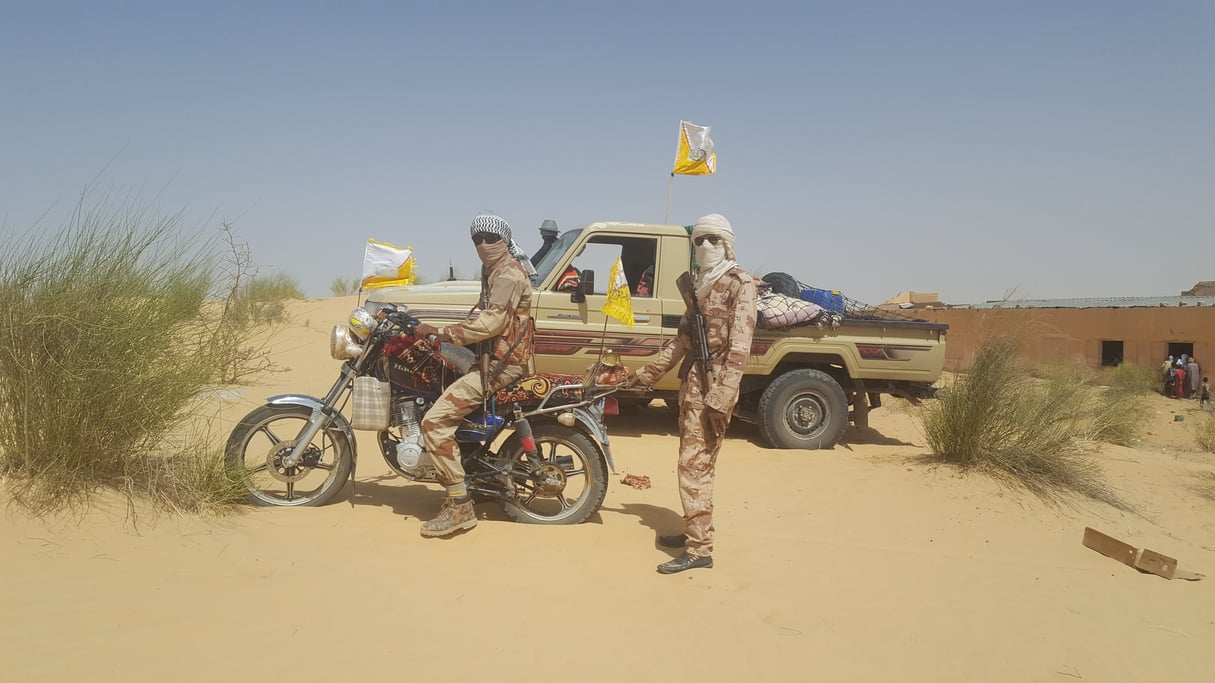 Des combattants du HCUA affiliés à Ahmed Ag Abdallah., à Koigouma, le 6 mai 2019. © Baba Ahmed pour Jeune Afrique