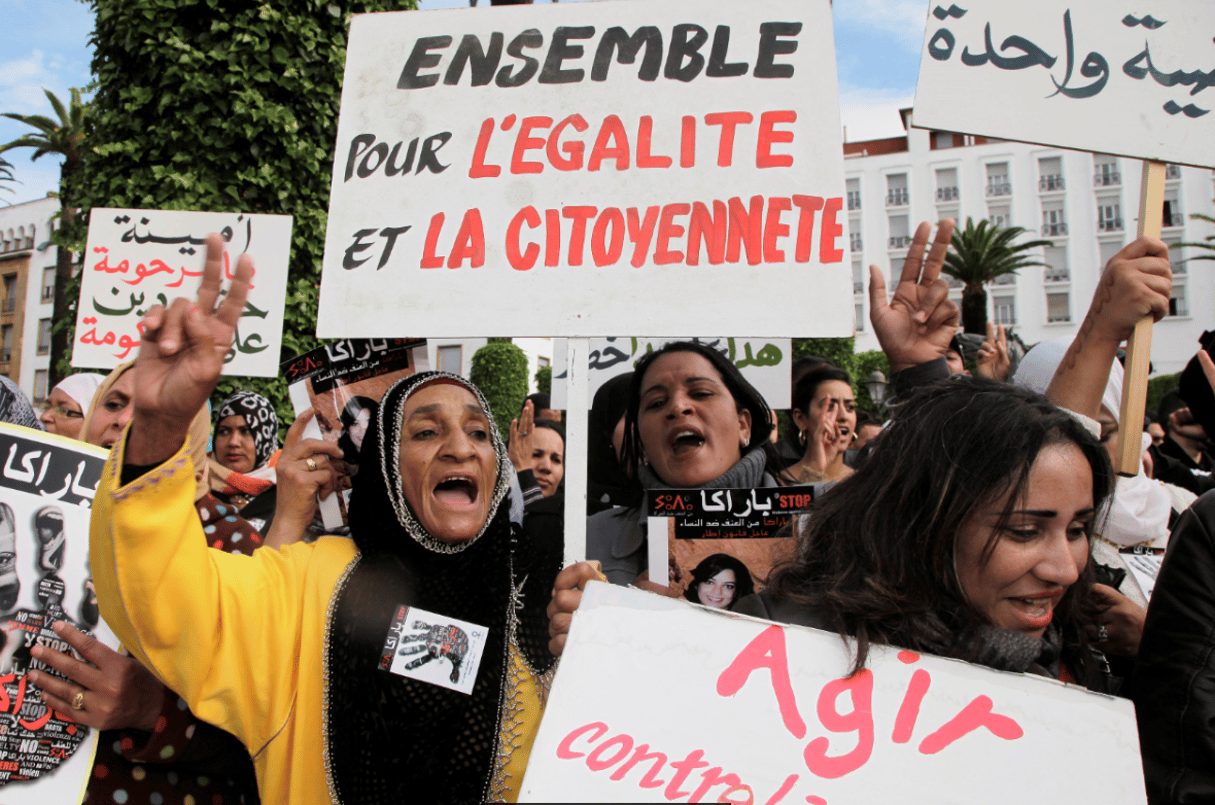 Manifestation contre les violences faites aux femmes, à Rabat, le  24 novembre 2013. © REUTERS/Youssef Boudlal (MOROCCO)