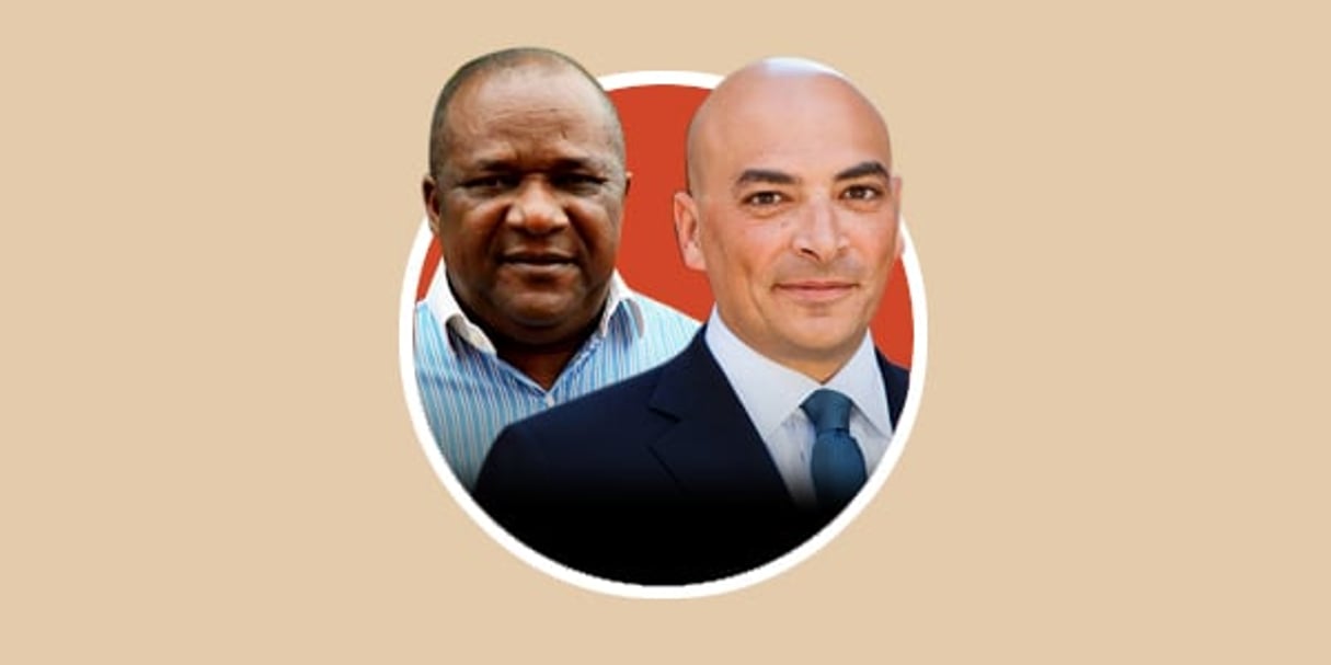 Léandre Nzué, maire de Libreville, et Malek Sukkar, PDG d’Averda. © Montage JA