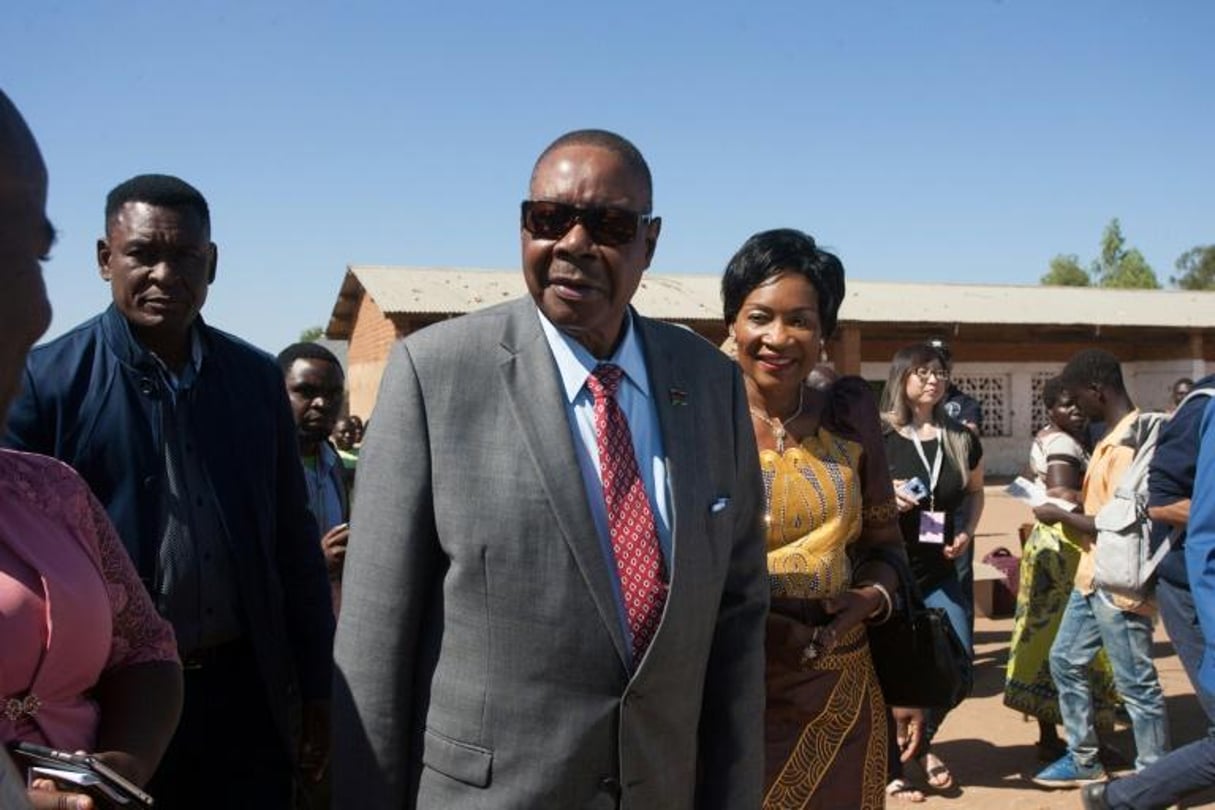 Peter Mutharika, le président sortant du Malawi, le 21 mai 2019 à Thyolo, au Malawi. © AFP