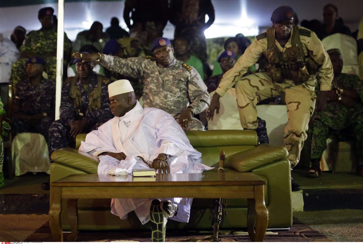 Le dernier meeting du président Yahya Jammeh, en novembre 2016 à Banjul. © Jerome Delay / AP / SIPA