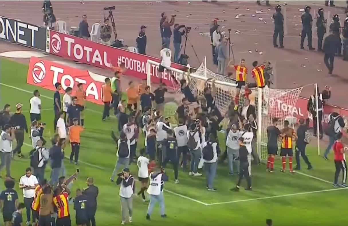 Les joueurs de l’Espérance de Tunis célébrant leur victoire face au Wydad Casablanca, vendredi 31 mai en finale de Ligue des champions africaine. © YouTube/Spectrum TV