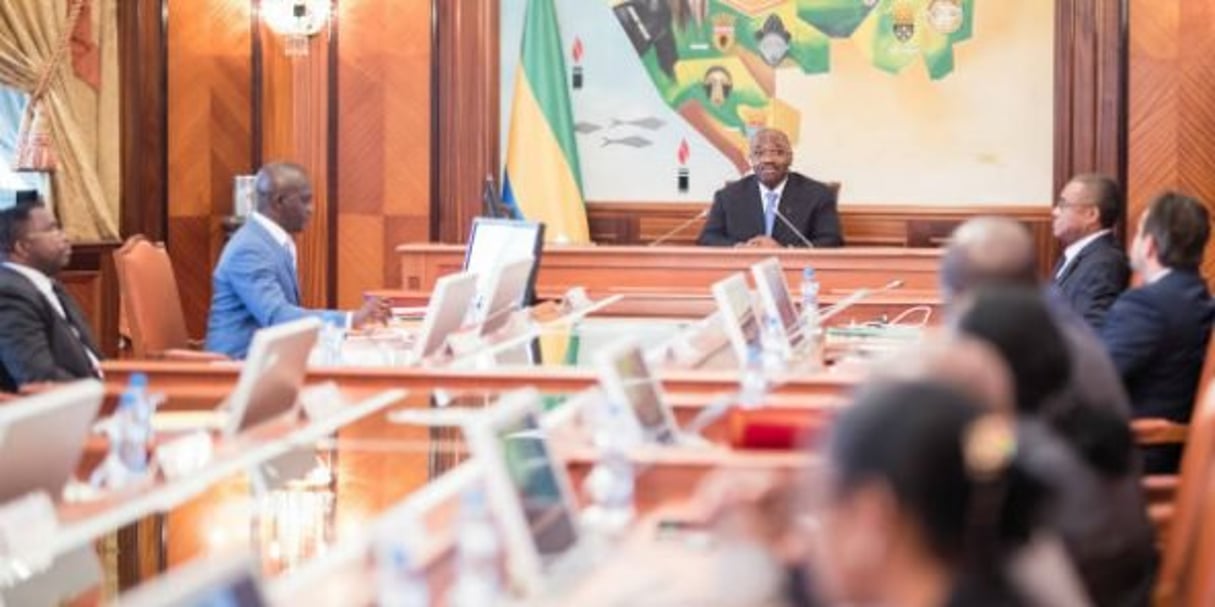 Le président Ali Bongo Ondimba lors du conseil des ministres du mardi 26 février 2019, à Libreville. © Présidence de la République du Gabon.
