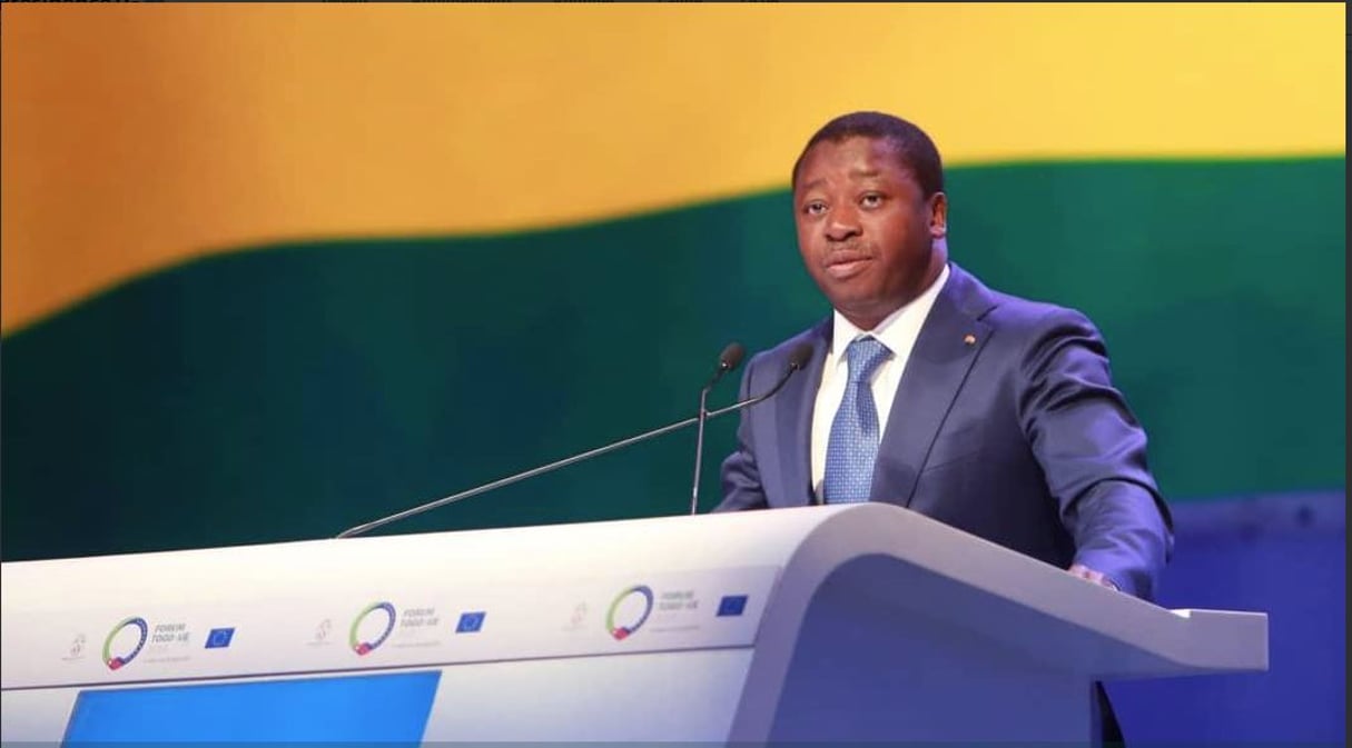 Faure Gnassingbé, le président togolais, lors de l’ouverture du Forum Togo-UE, le 13 juin 2019, à Lomé (Illustration). © Twitter officiel de la présidence de la République togolaise